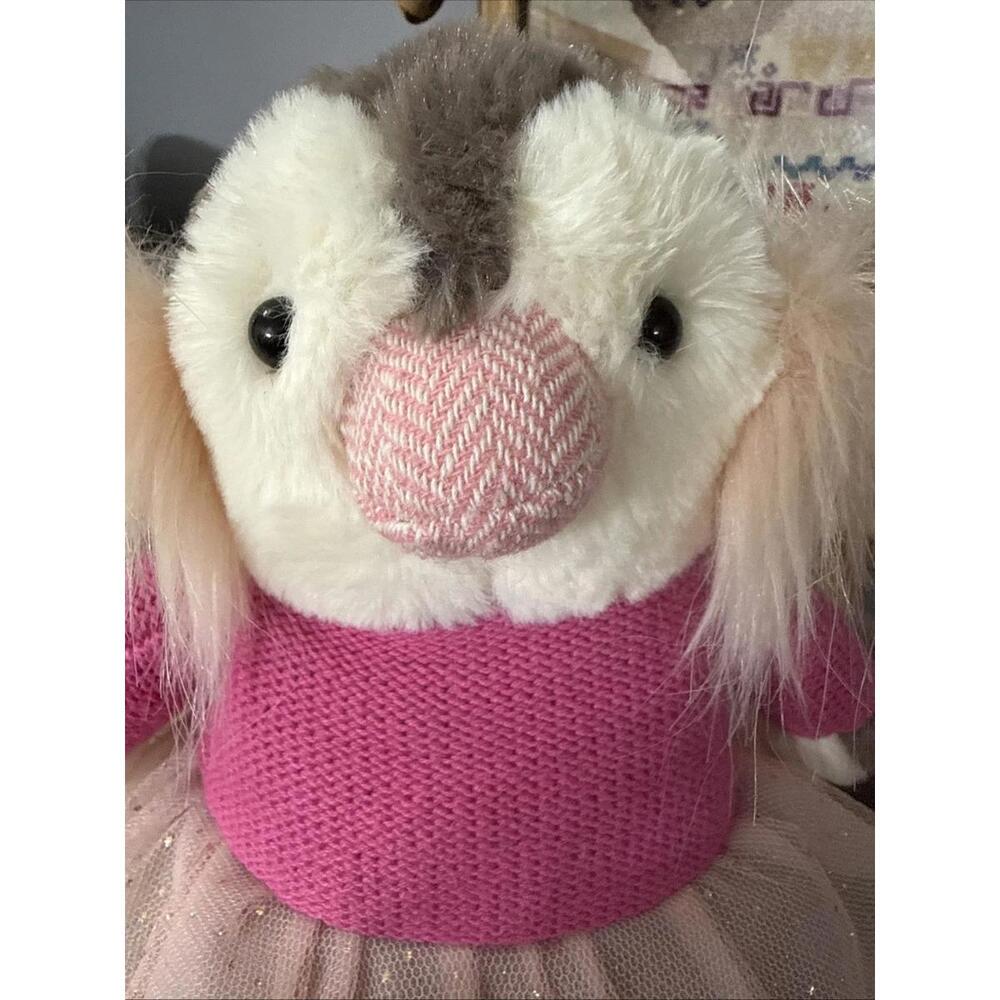 Anthropologie Brand Sweet Penguin Plush Stuffed Animal Pink Sweater Tutu 9” - Picture 6 of 7